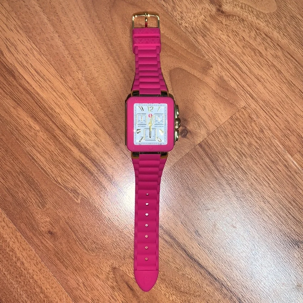 MICHELE Park Jelly Bean Pink Watch, 33mm